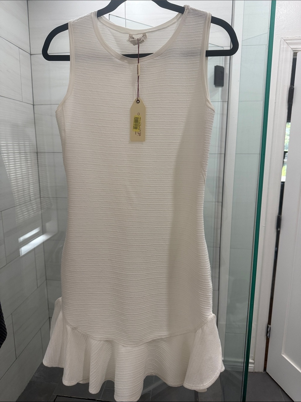 Sleeveless Cream Ruffle-Hem Dress - Timeless Women's Style